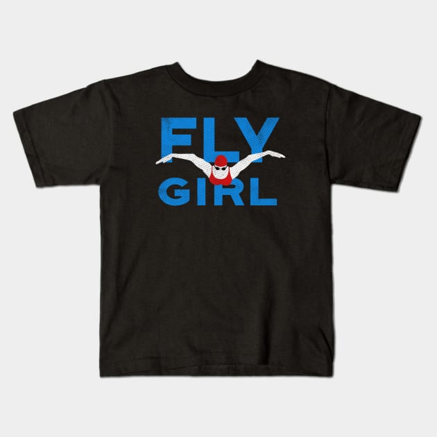 Fly Girl Women Swimming Kids T-Shirt by atomguy